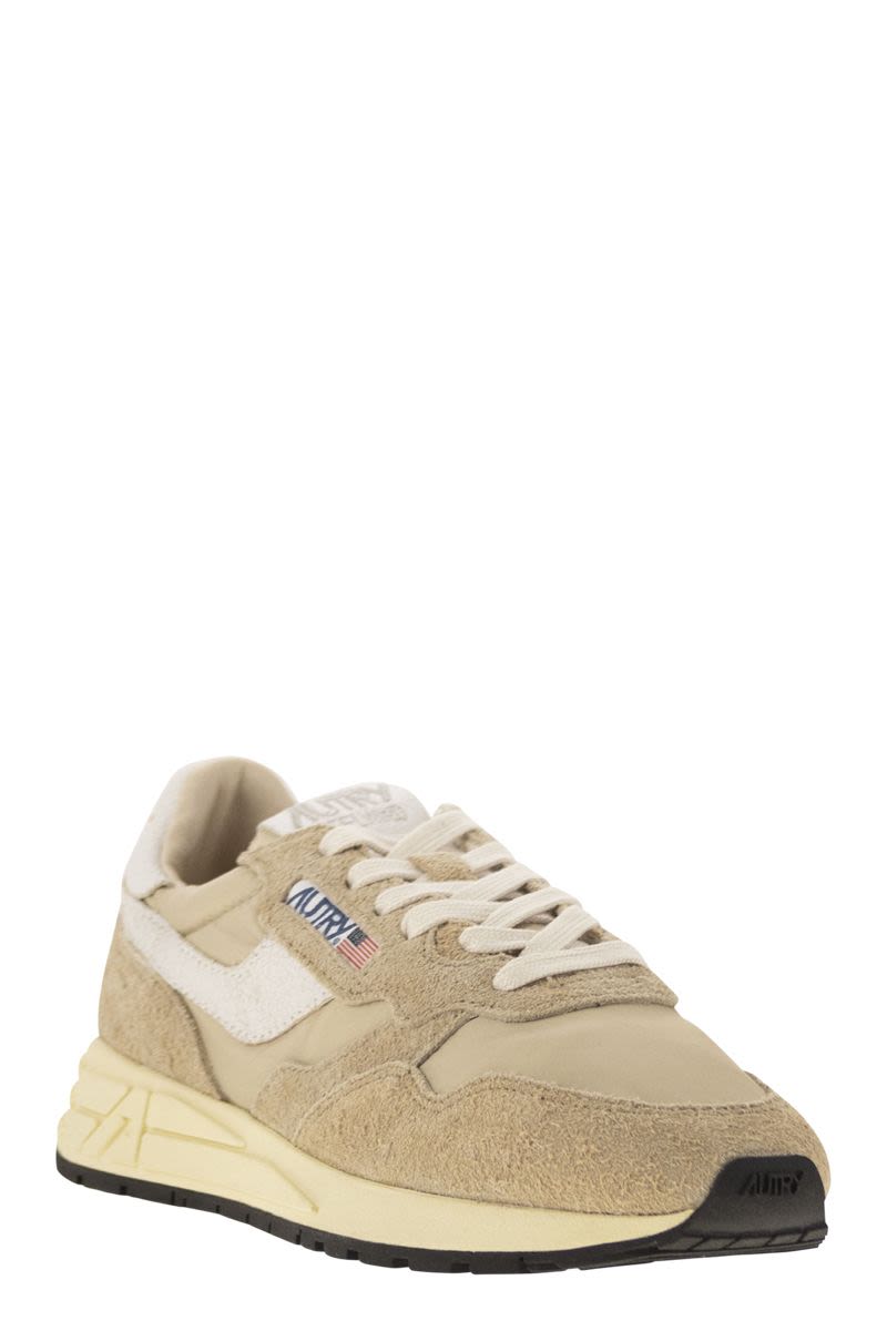 AUTRY Retro Suede and Technical Textile Trainer - 3.3 CM Sole Height