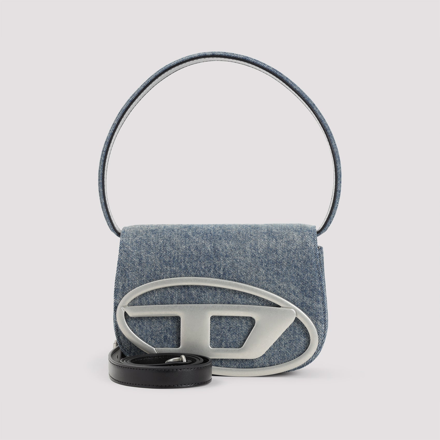 DIESEL Mini Denim Shoulder Handbag with Magnetic Closure