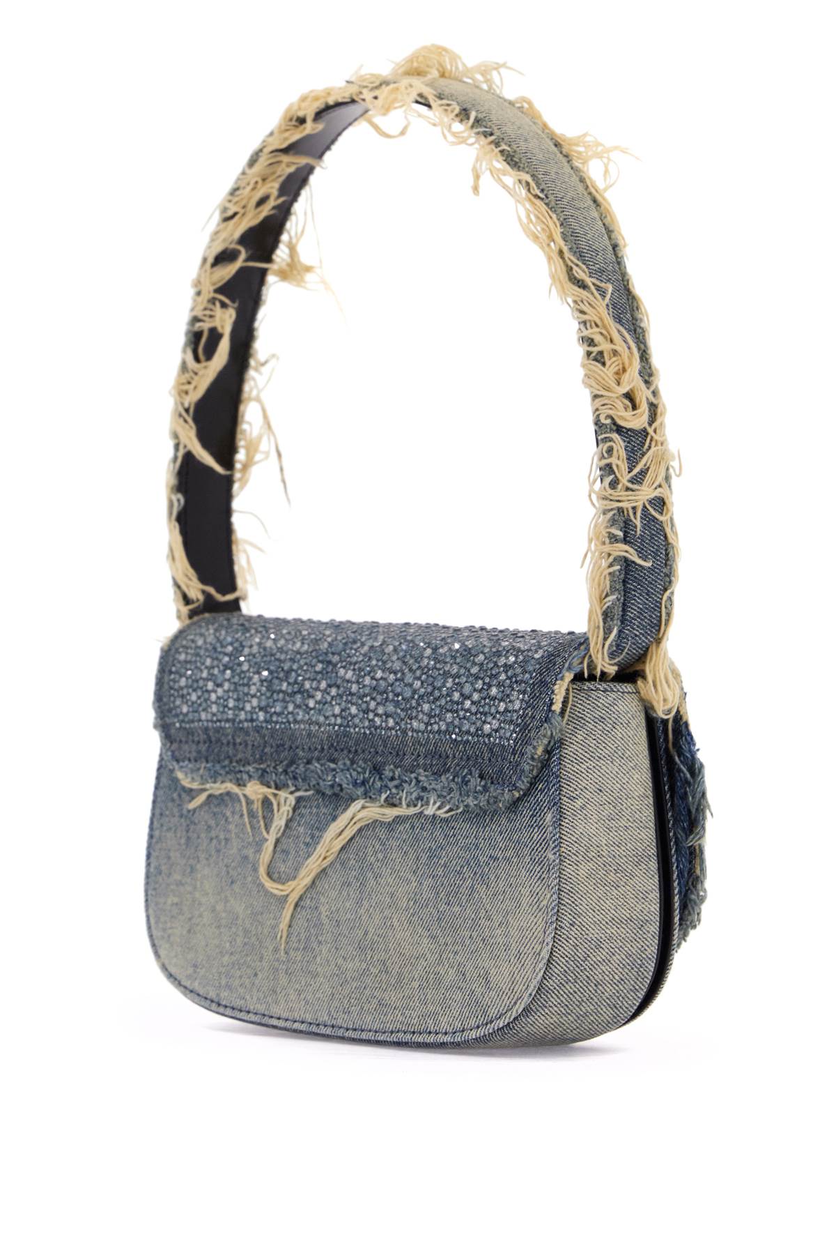 DIESEL Embellished Denim 1DR Shoulder Handbag