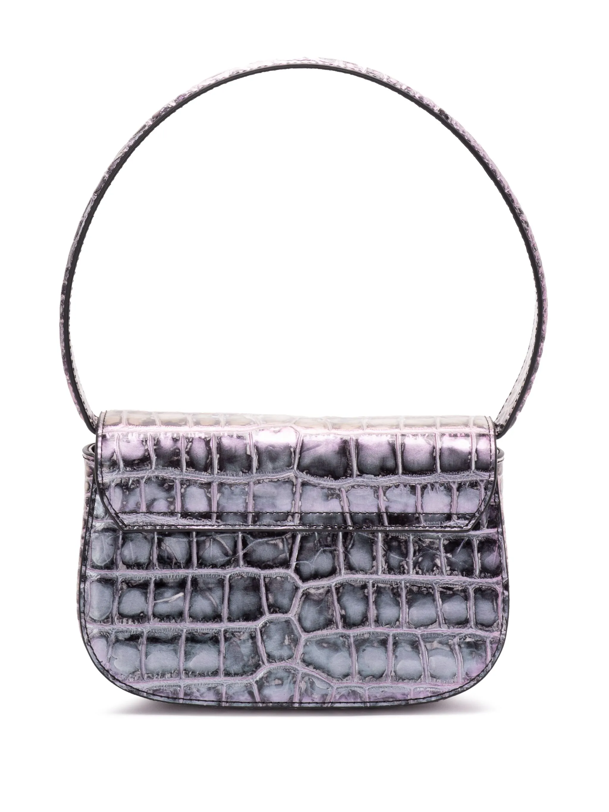 DIESEL Mini Croco-Effect Iridescent Handbag with Adjustable Strap