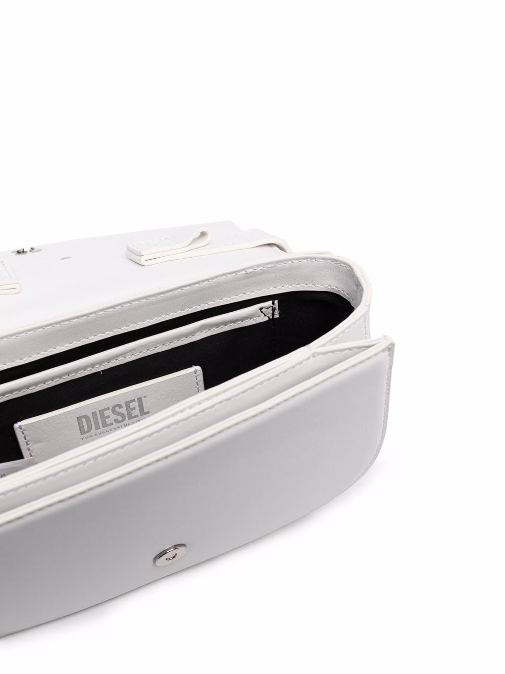 DIESEL Leather Shoulder Handbag with Foldover Top