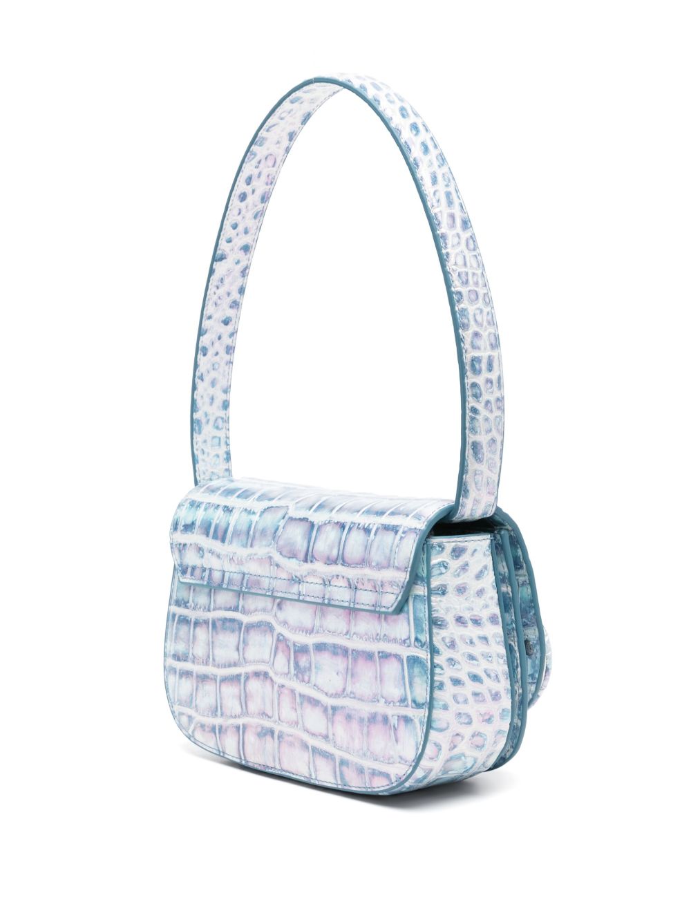 DIESEL Leather Shoulder Handbag with Foldover Top