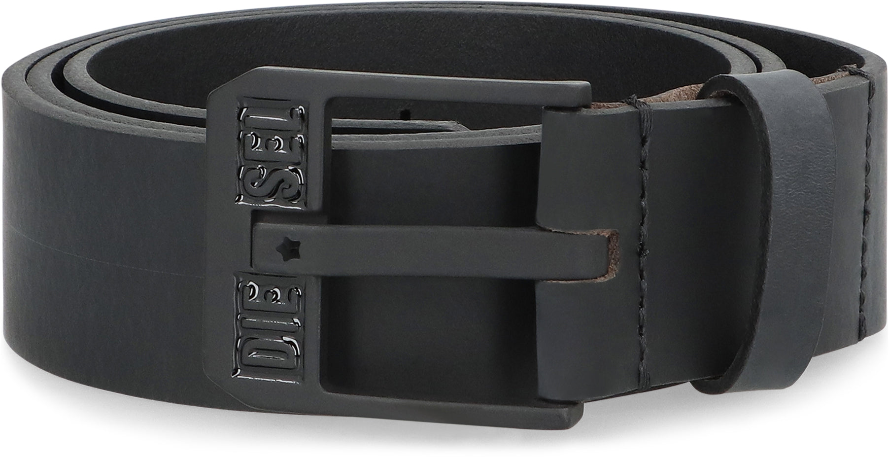 DIESEL Buffalo Leather Belt with 3.5 cm Height