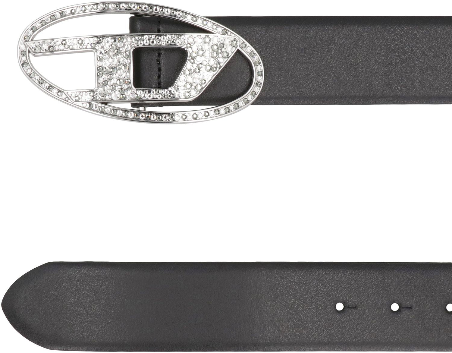 DIESEL B-1DR Strass Leather Belt - 4cm Height