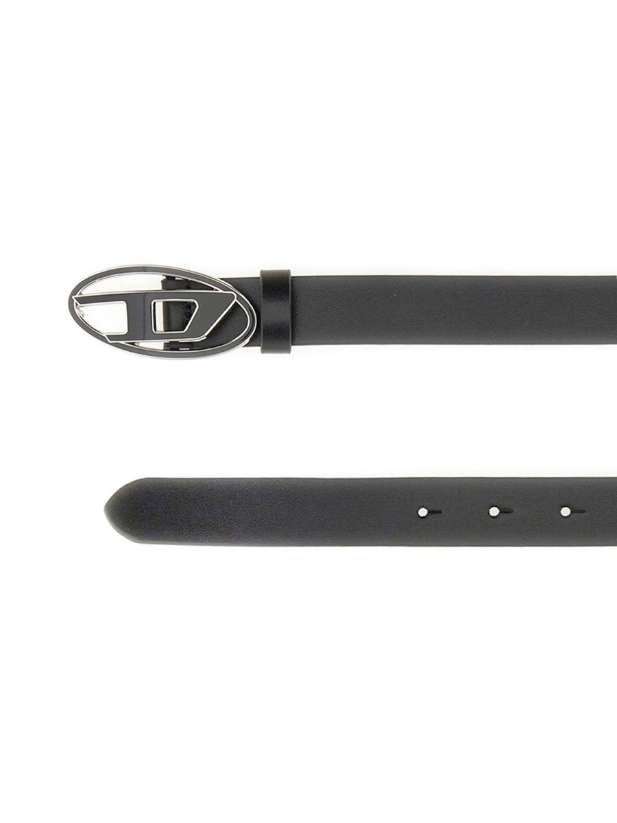 DIESEL Smooth Leather Belt with Oval Buckle – Women’s Accessory