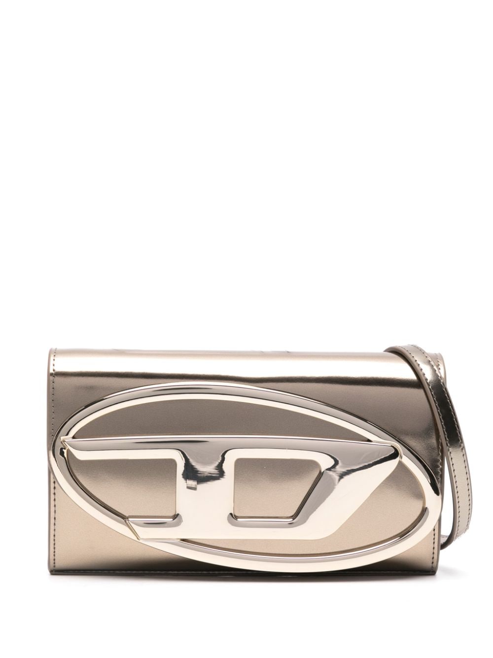 DIESEL Mini Wallet on Chain with Metallic Finish