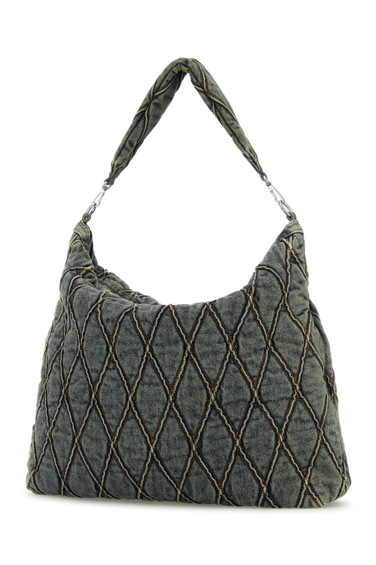 DIESEL Charm Denim Shoulder Handbag with Chain Strap