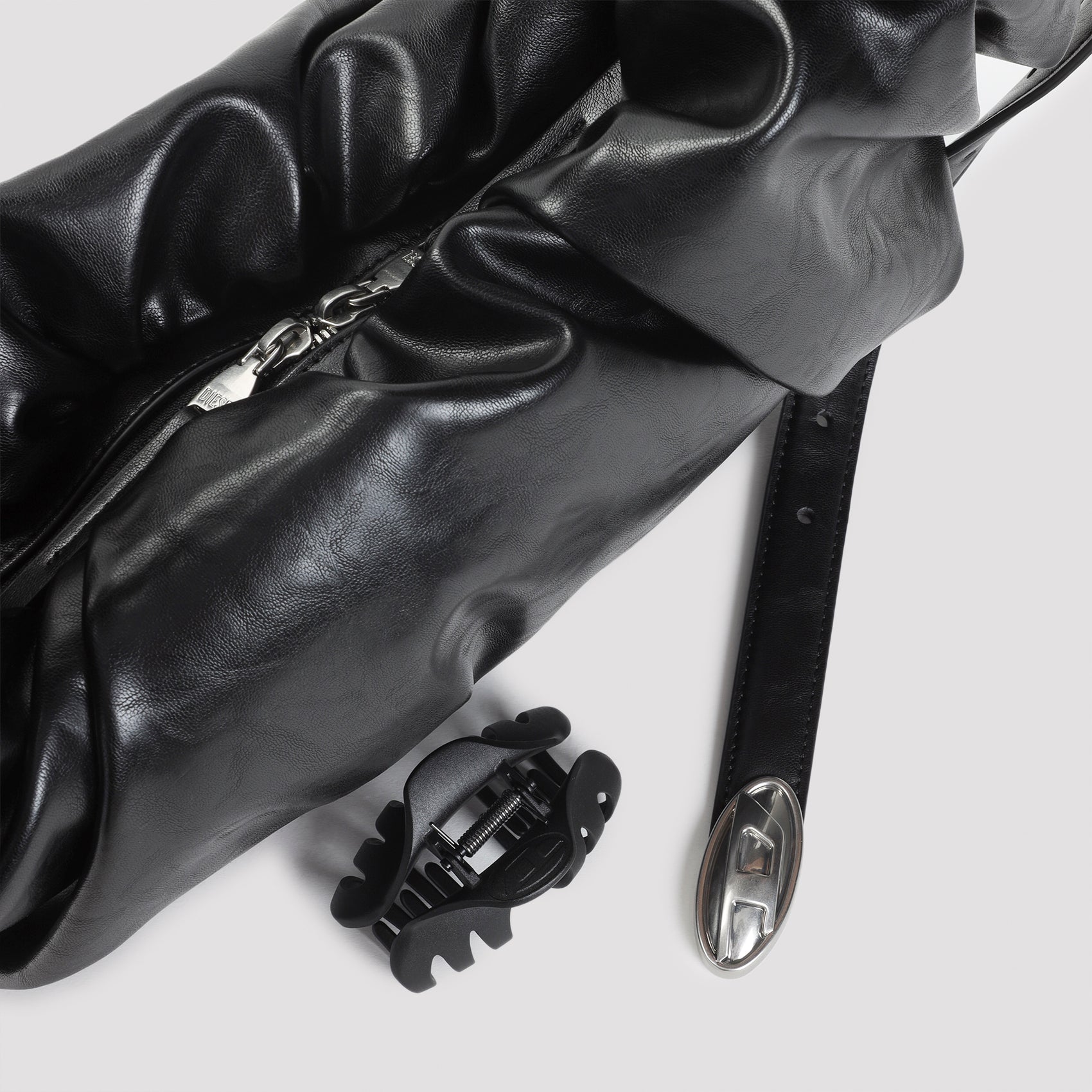 DIESEL Large Shoulder Handbag with Scrunched Design