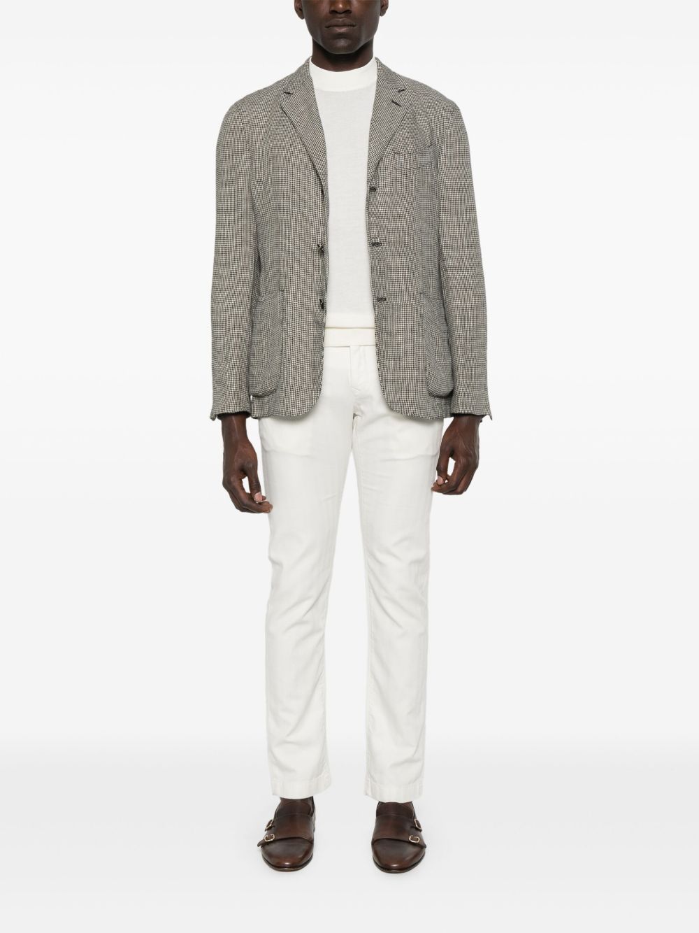 BOGLIOLI Linen Blend Single-Breasted Jacket