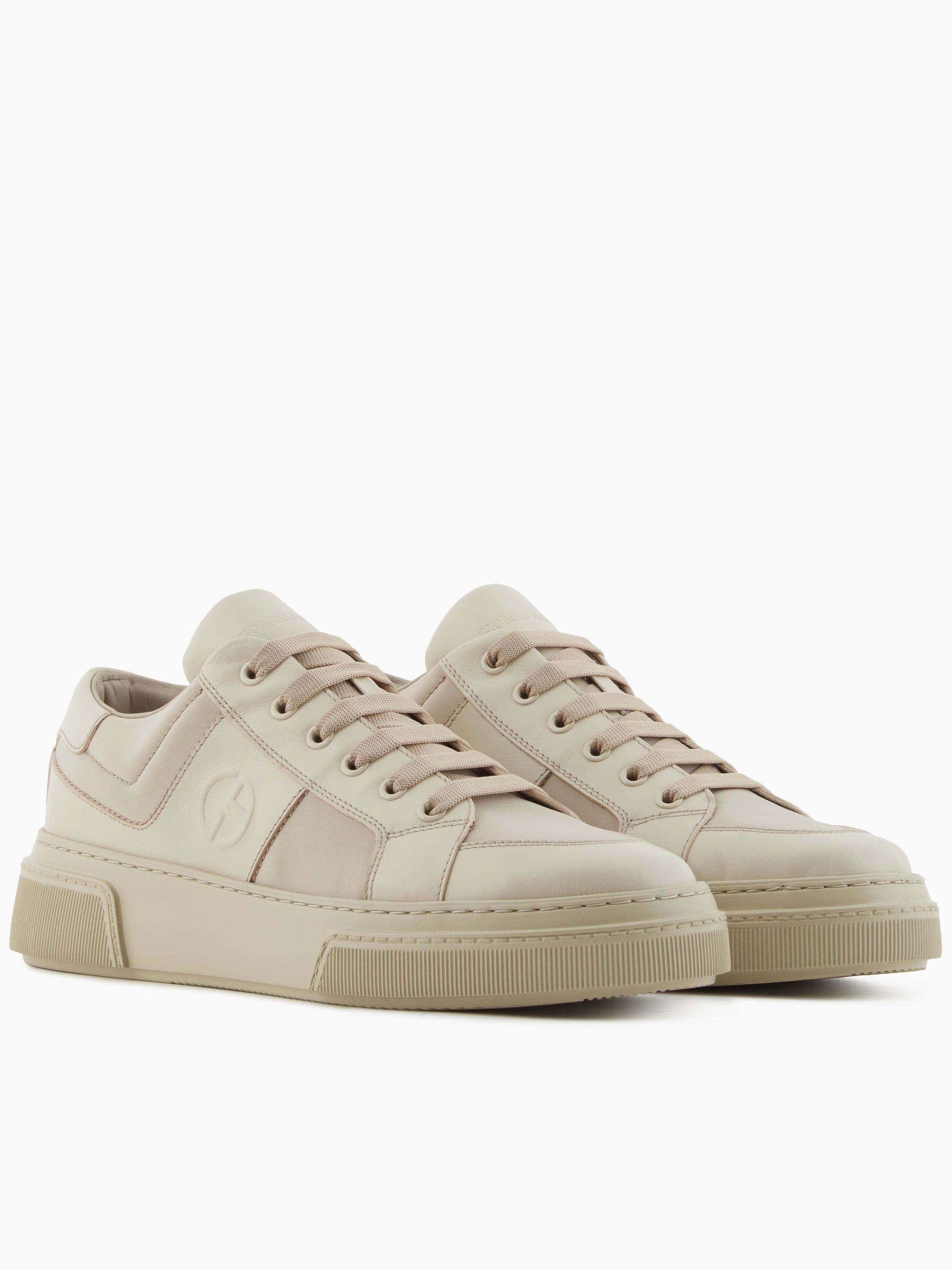 GIORGIO ARMANI Elegant Leather and Fabric Sneakers for Men