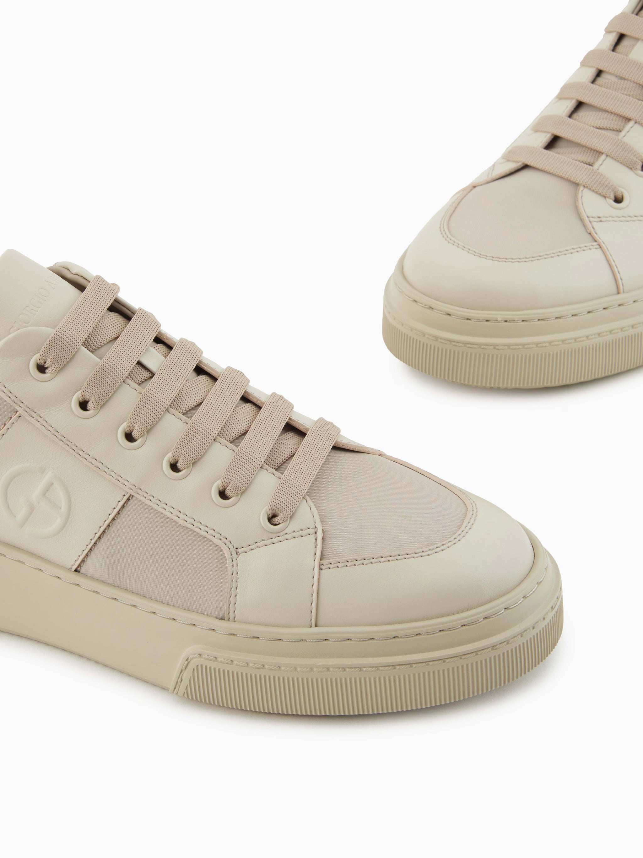 GIORGIO ARMANI Elegant Leather and Fabric Sneakers for Men