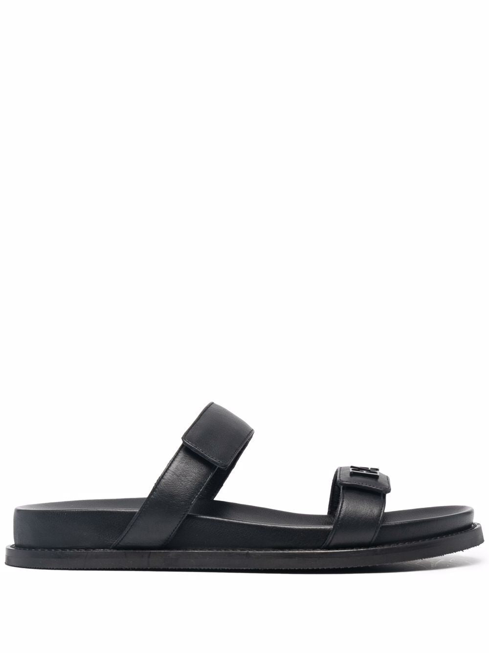 E'CLAT Leather Double-Strap Flat Sandals