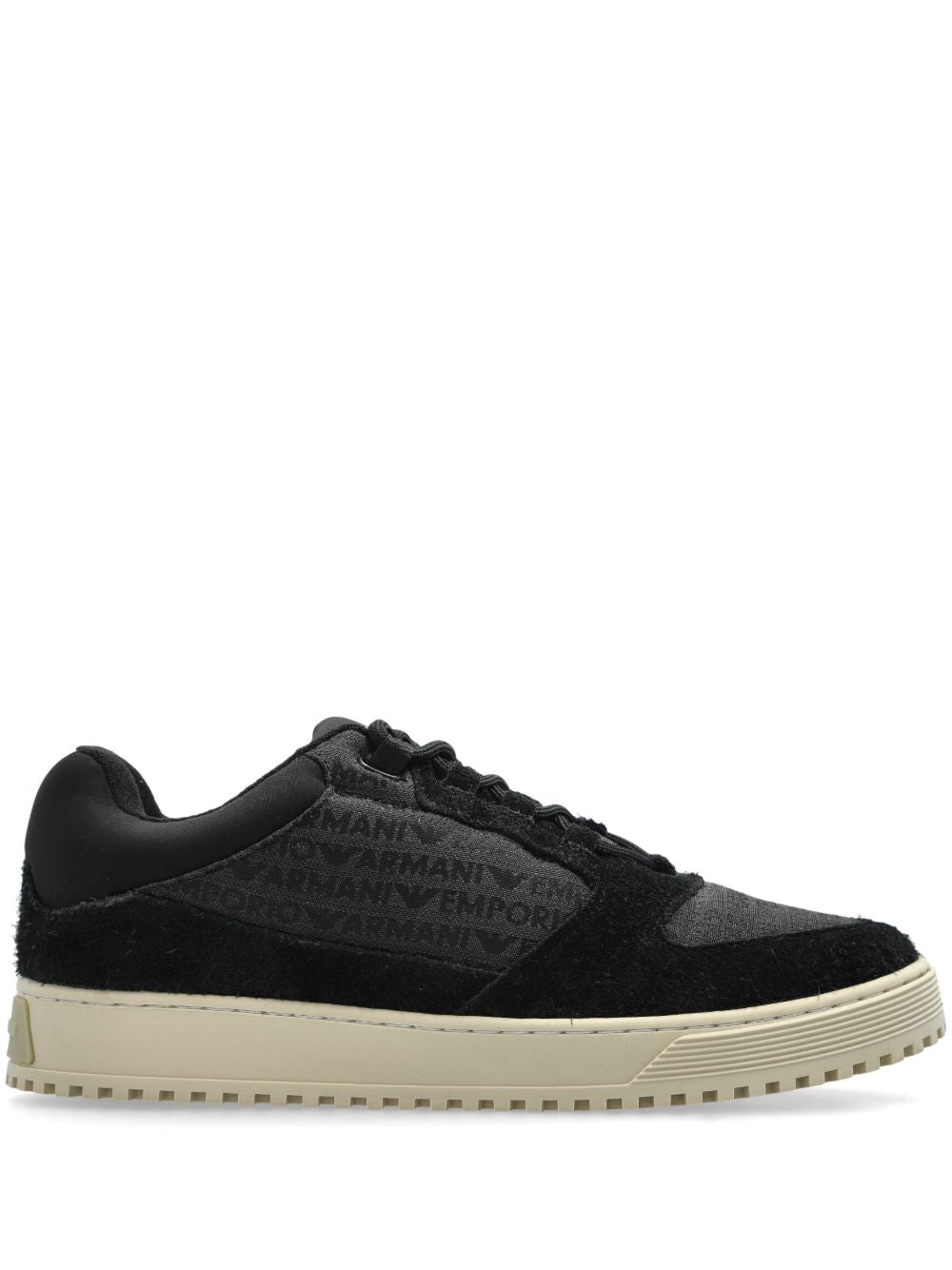 EMPORIO ARMANI Sleek Suede Leather Lace-Up Sneakers for Men