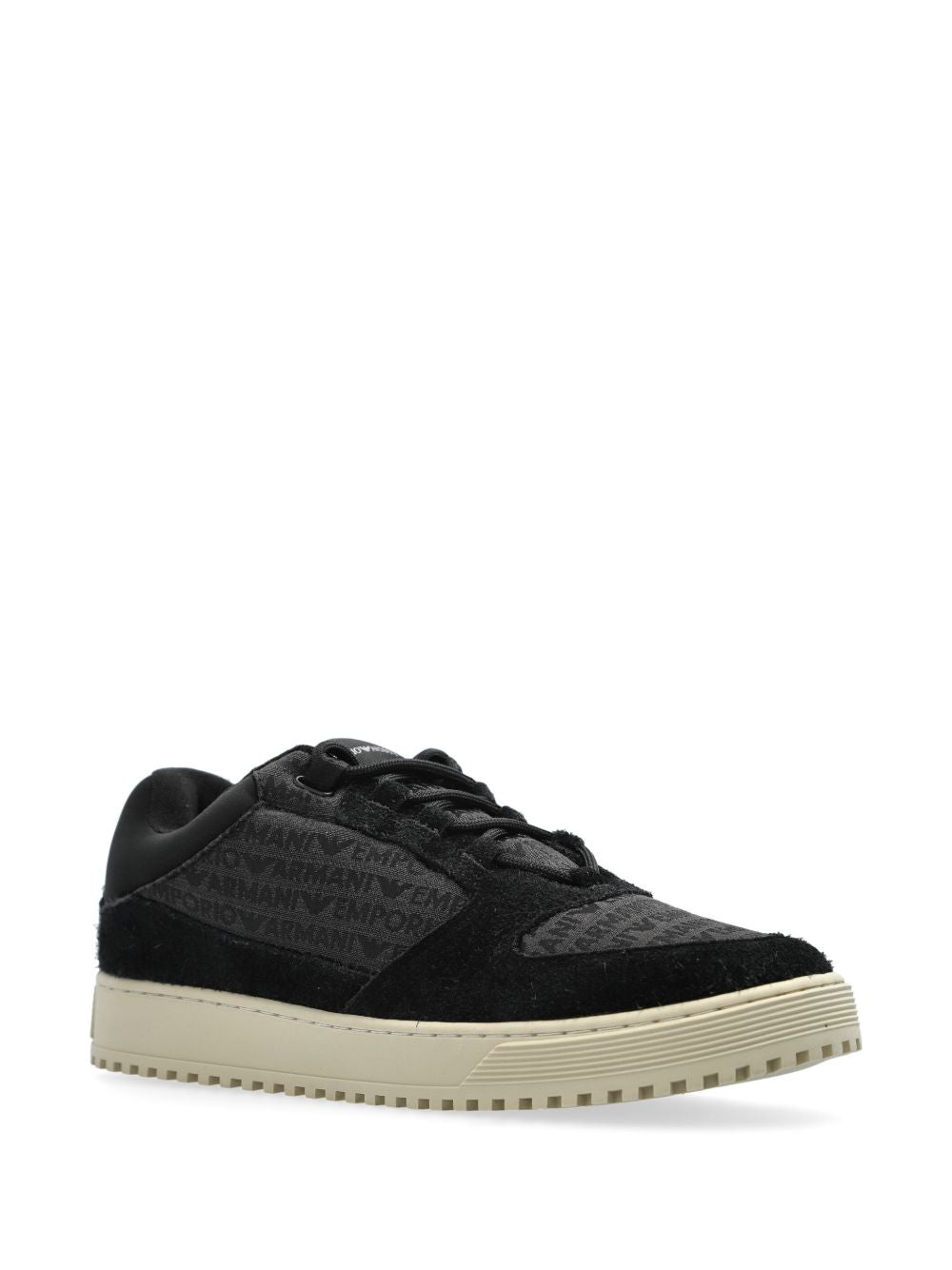 EMPORIO ARMANI Sleek Suede Leather Lace-Up Sneakers for Men