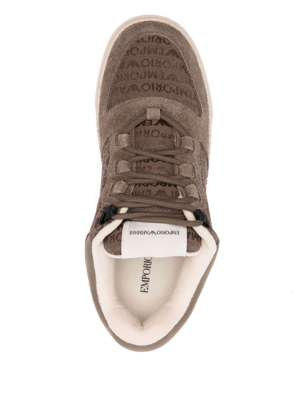 EMPORIO ARMANI Suede Leather Lace-Up Sneakers for Men