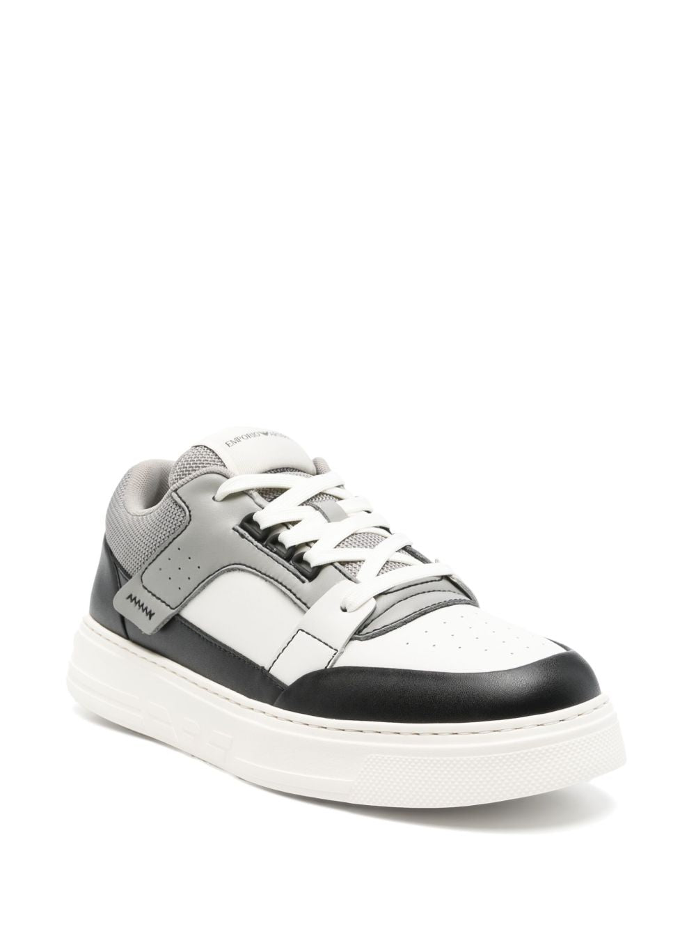 EMPORIO ARMANI Men's Leather Sneakers with Front Lace-Up Fastening