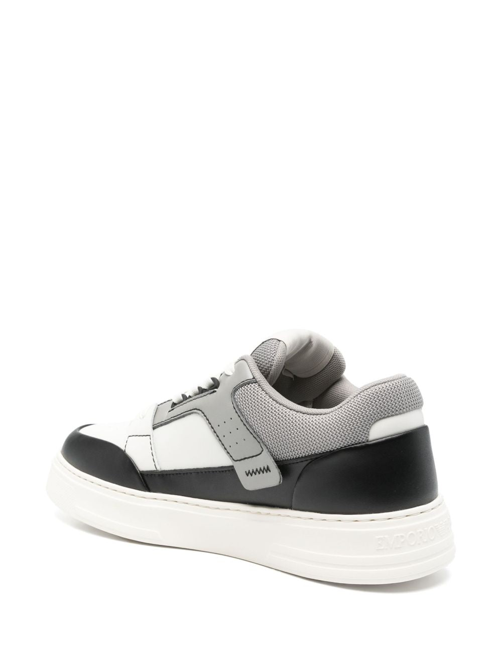 EMPORIO ARMANI Men's Leather Sneakers with Front Lace-Up Fastening