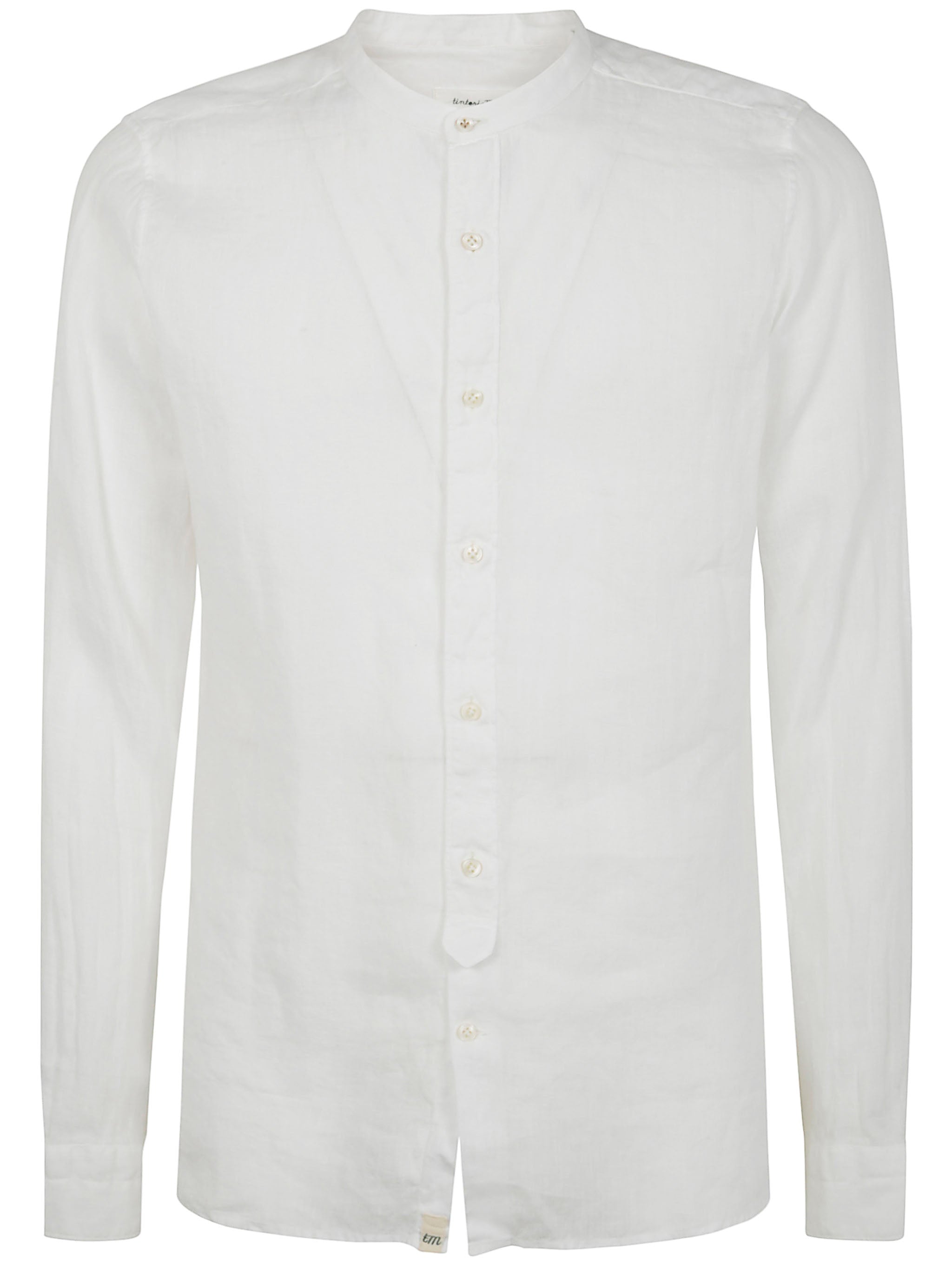 TINTORIA MATTEI Men's Guru Neck Linen Shirt