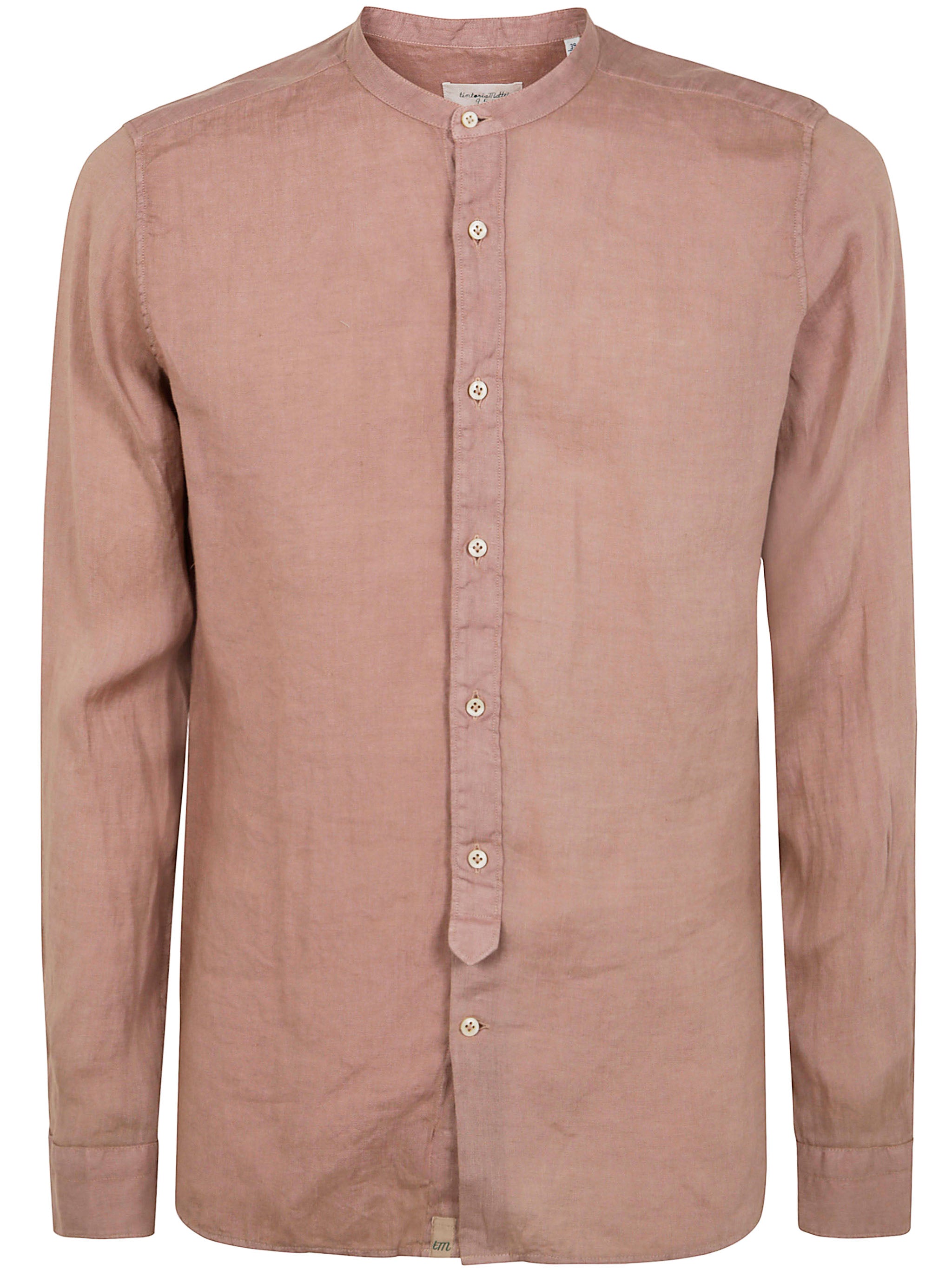 TINTORIA MATTEI Linen Guru Neck Mini Shirt for Men