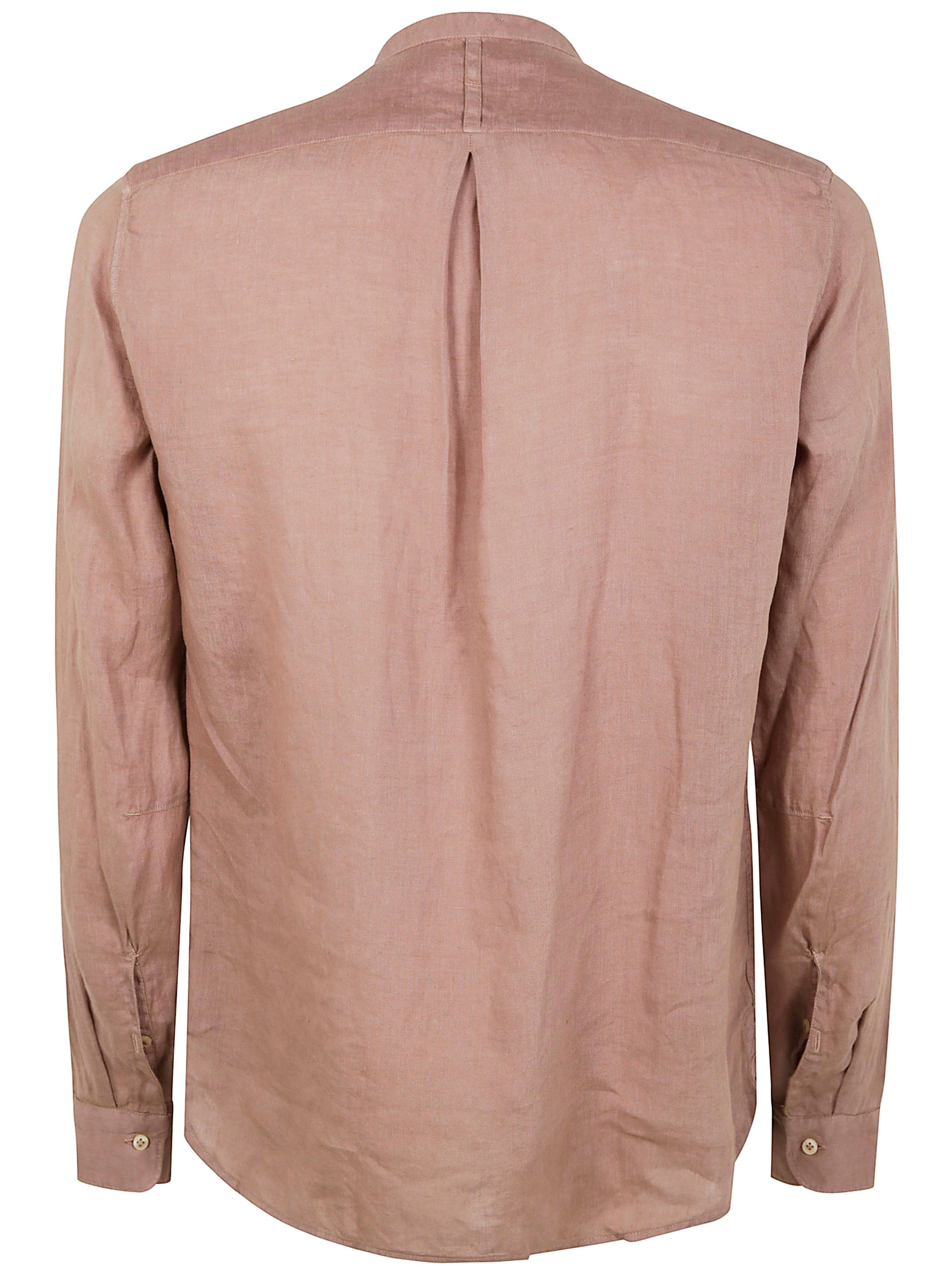 TINTORIA MATTEI Linen Guru Neck Mini Shirt for Men