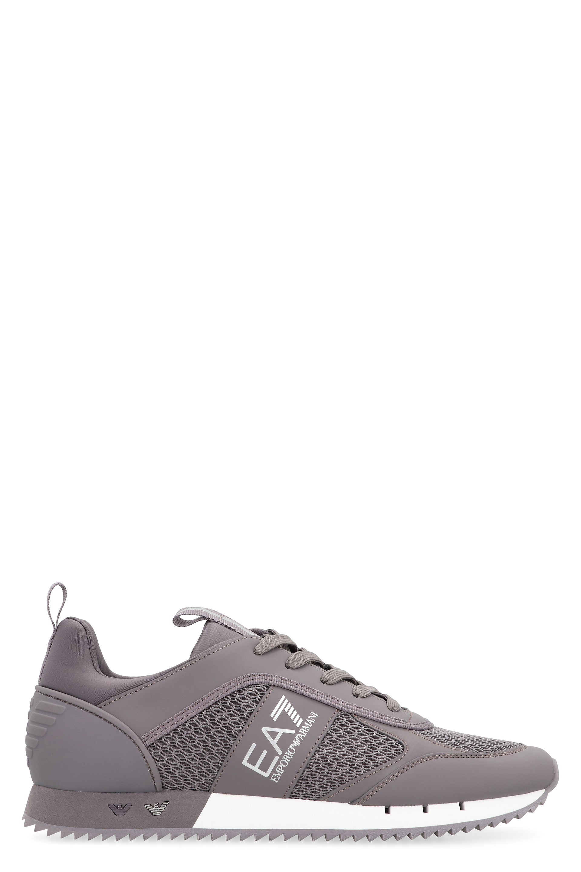 EA7 Low-Top Vegan Leather Sneaker with Mesh Inserts
