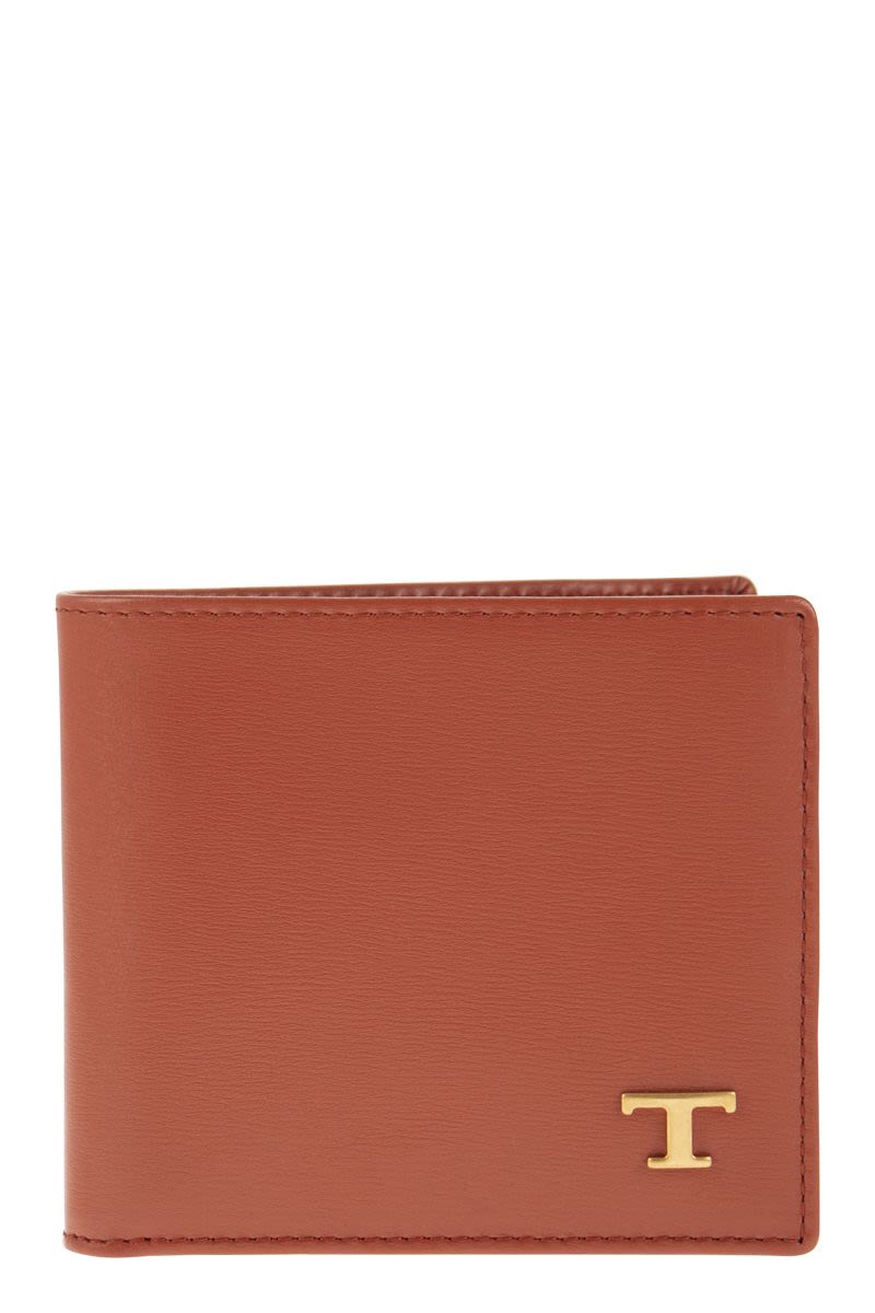TOD'S Men's Mini Leather Wallet with Timeless Logo - 11 x 9.5 x 1.5 cm