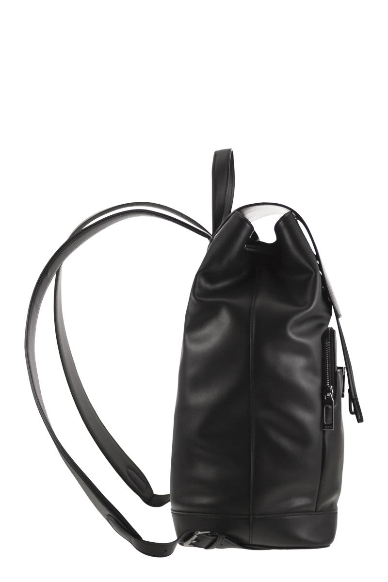 TOD'S Timeless Mini Calfskin Leather Backpack with Double Pocket