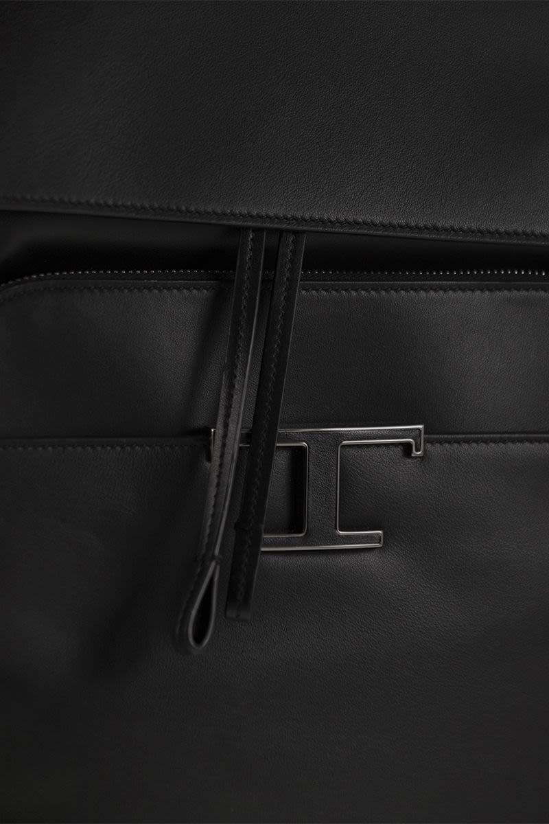 TOD'S Timeless Mini Calfskin Leather Backpack with Double Pocket