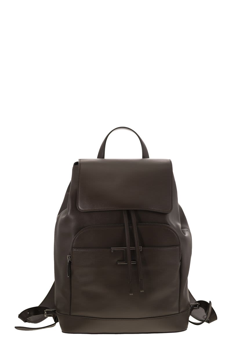 TOD'S Timeless Medium Leather Backpack - 30 x 40 x 15 cm