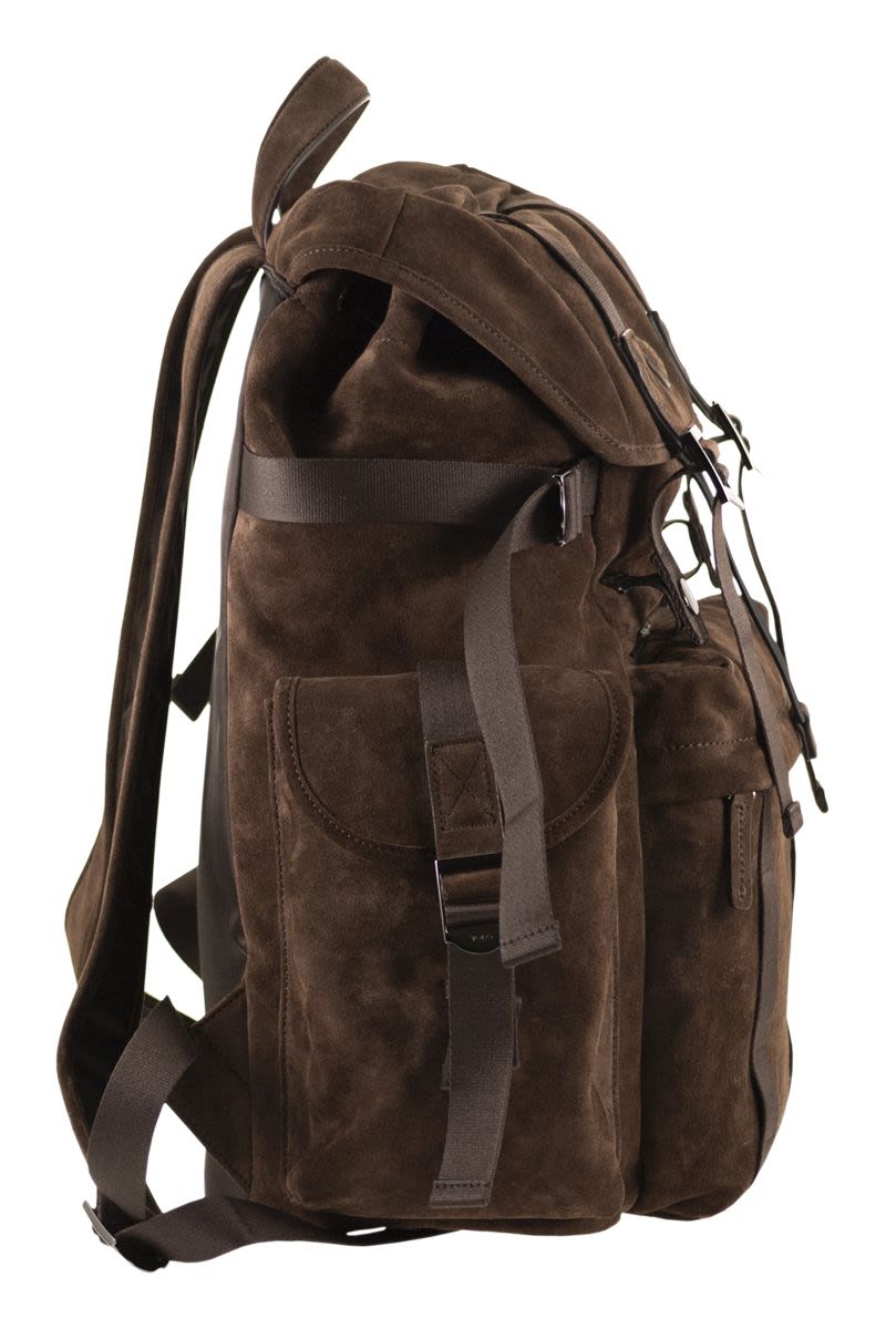 TOD'S Suede Leather Backpack - 37 x 39 x 21 cm