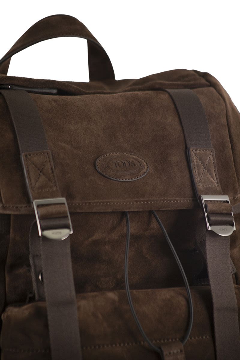 TOD'S Suede Leather Backpack - 37 x 39 x 21 cm
