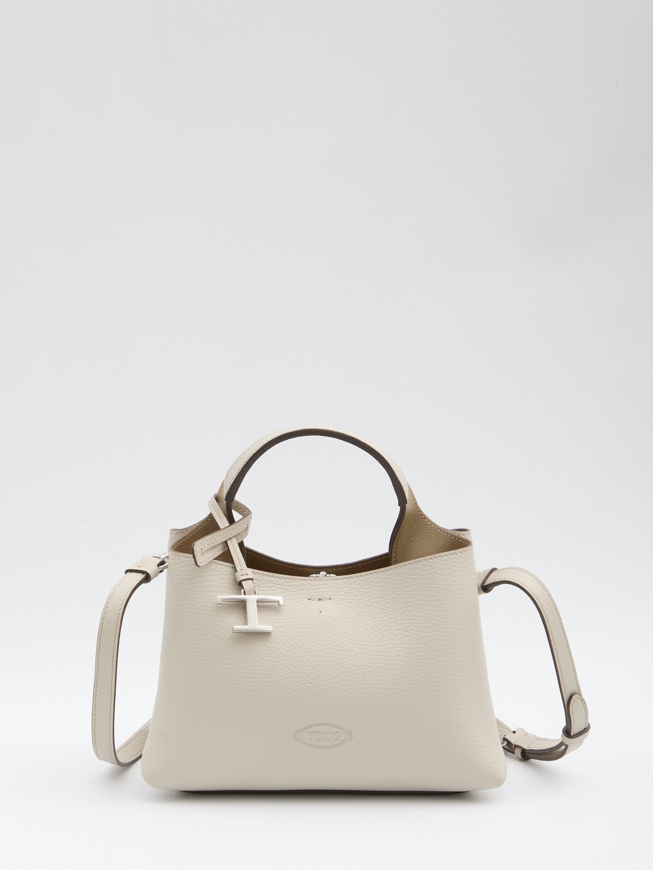 TOD'S Mini Leather Handbag with Removable Charm and Adjustable Strap