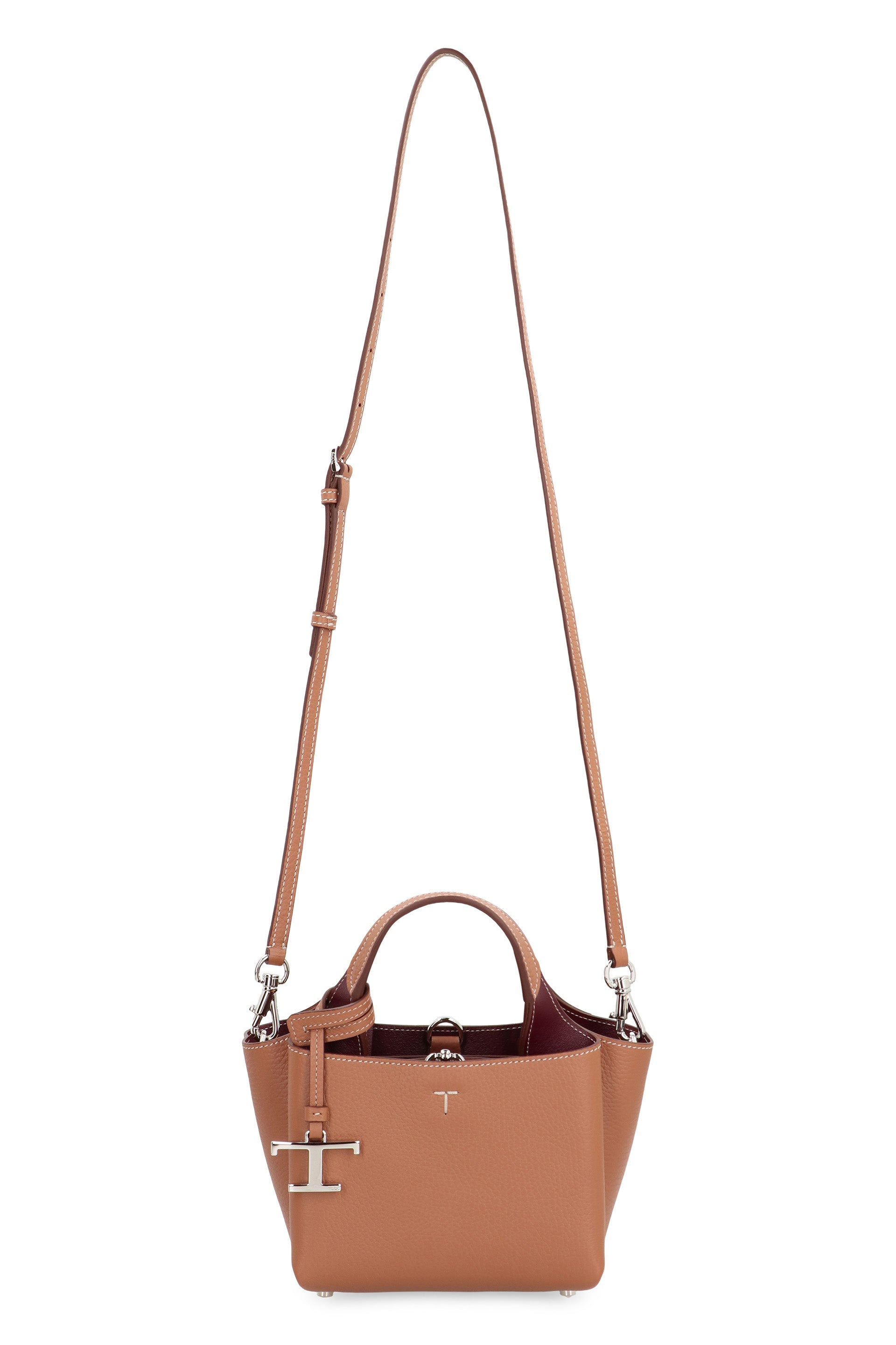 TOD'S Mini Leather Handbag with Removable Shoulder Strap - W 24 X H 13 X D 11 CM