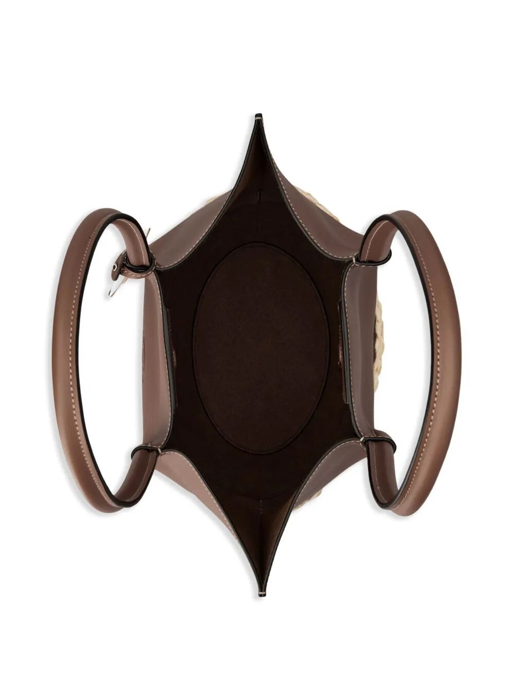 TOD'S Mini Timeless Charm Raffia and Leather Tote Handbag