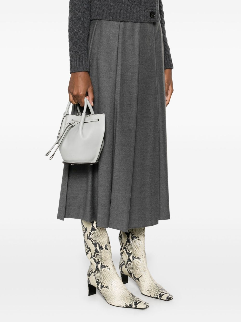 TOD'S Chic Mini Bucket Handbag with Logo Charm