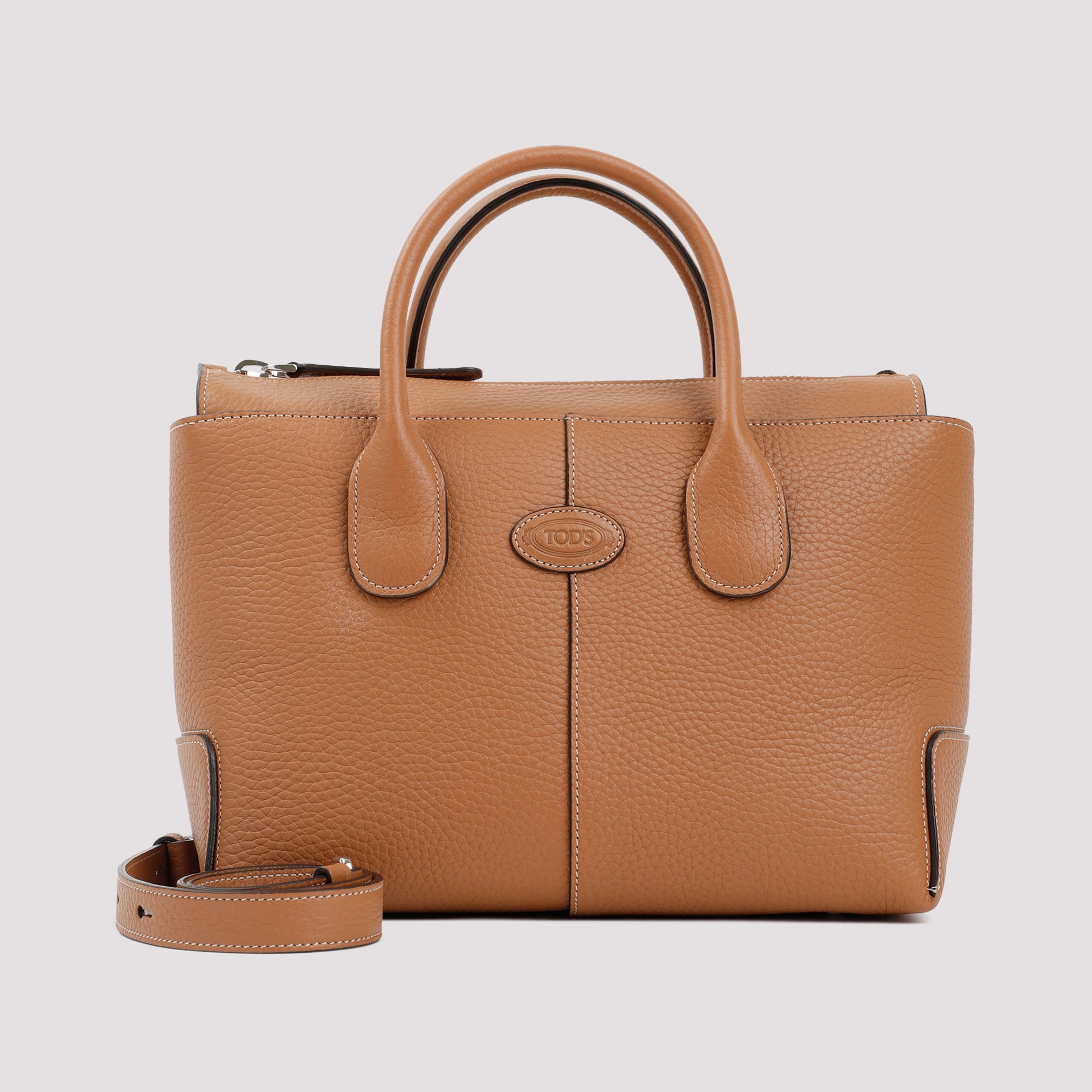 TOD'S Elegant Grained Leather Handbag - 32cm x 22cm x 15cm