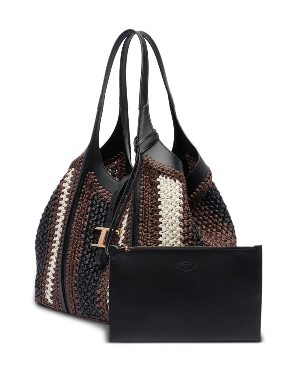 TOD'S Chic Crochet Media Shopping Bag