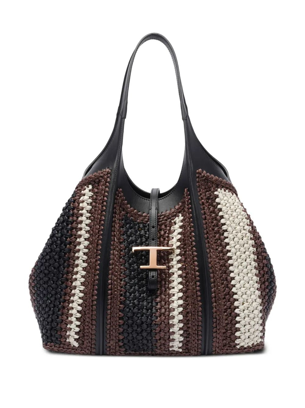 TOD'S Chic Crochet Media Shopping Bag
