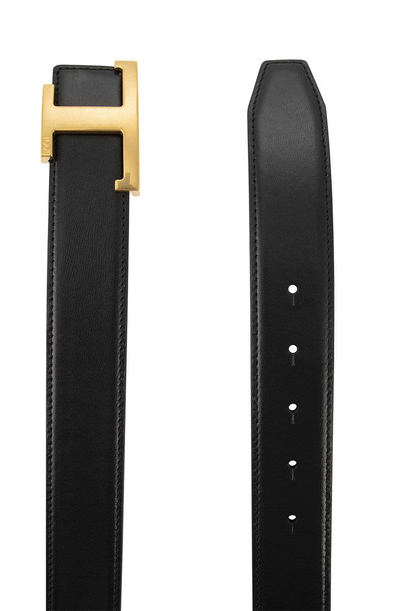 TOD'S Timeless Reversible Leather Belt - H 3.5 CM