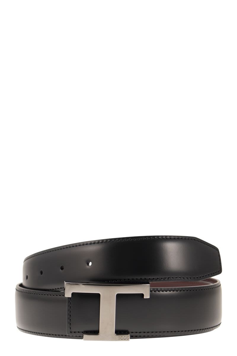 TOD'S Timeless Reversible Leather Belt - 3.5 CM