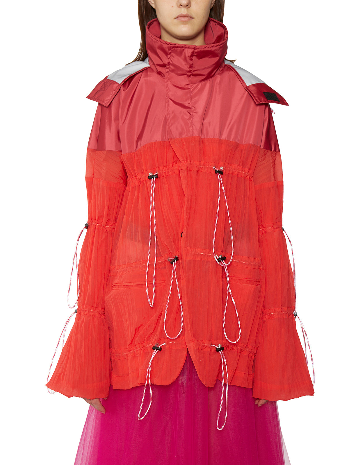 BEN TAVERNITI UNRAVEL Women's Drawstring Hooded Nylon Jacket - Size 40