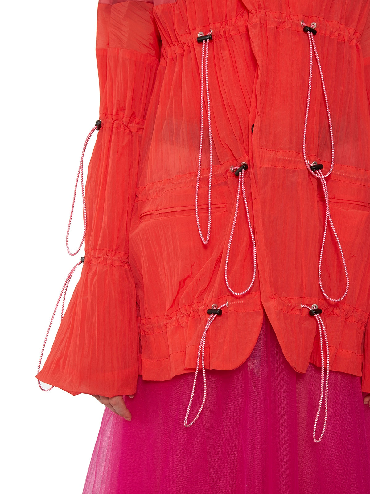 BEN TAVERNITI UNRAVEL Women's Drawstring Hooded Nylon Jacket - Size 40