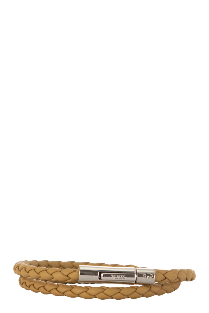 TOD'S Double Twist Leather Bracelet - 41 cm