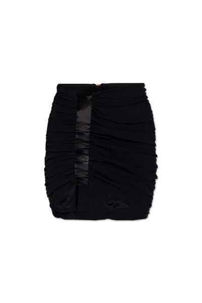 BALMAIN Asymmetric Mini Skirt with Draped Design - Size 36