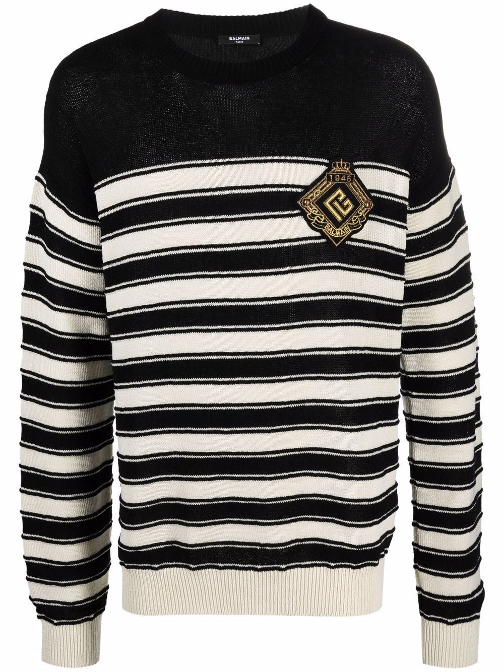 BALMAIN Knit Sailor Pullover with Badge