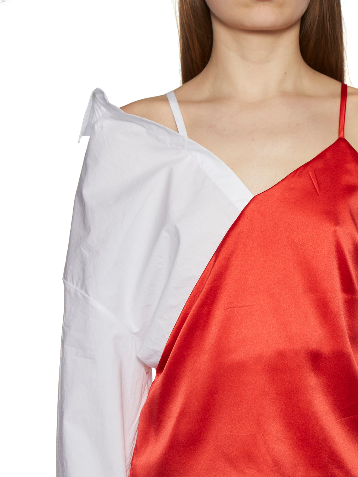 ANDREA YA'AQOV Monosleeve Silk and Cotton Mini Shirt - Size S