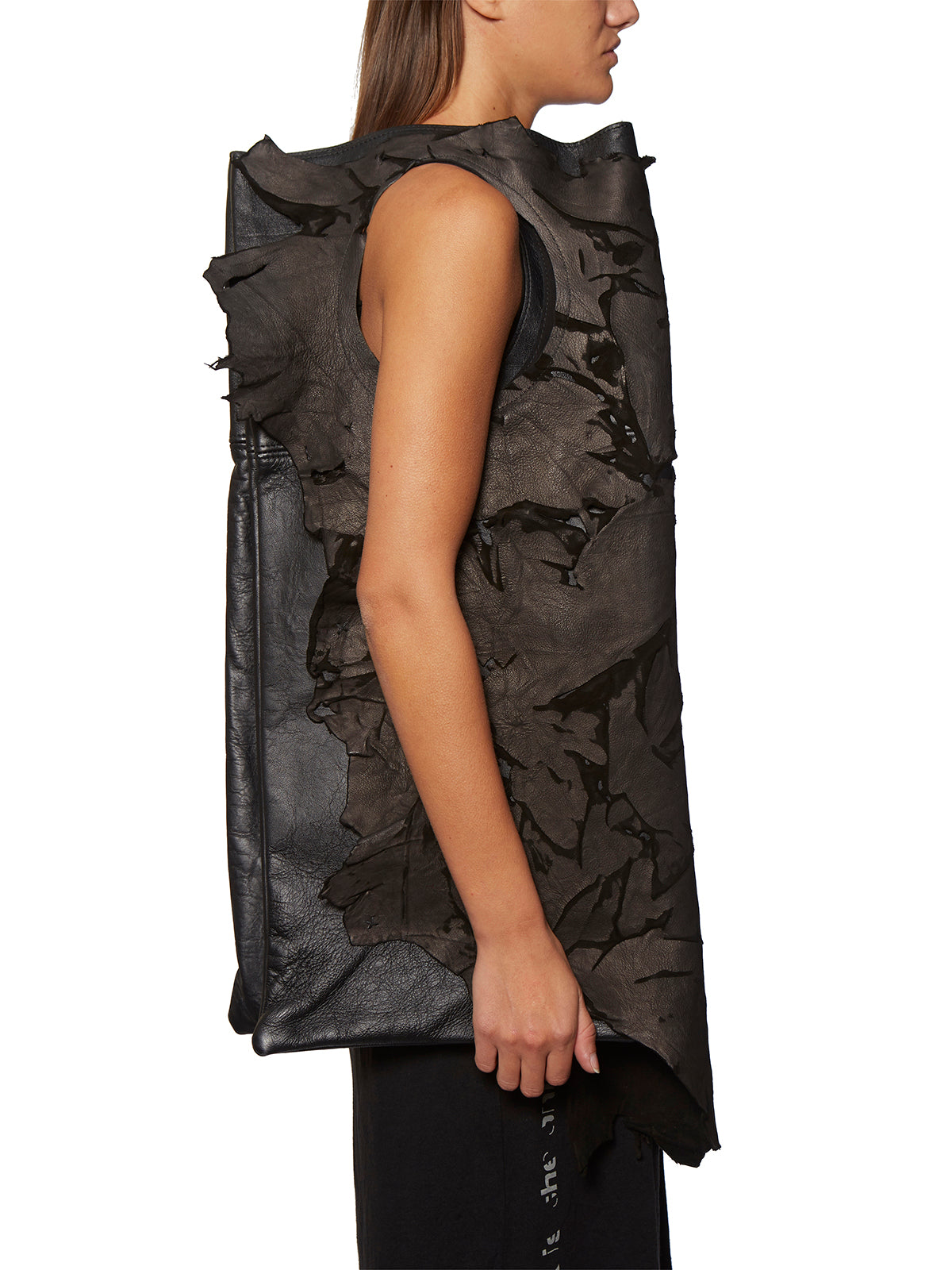 CLAUDIO CUTULI Nappa and Torn Leather Mini Backpack Handbag