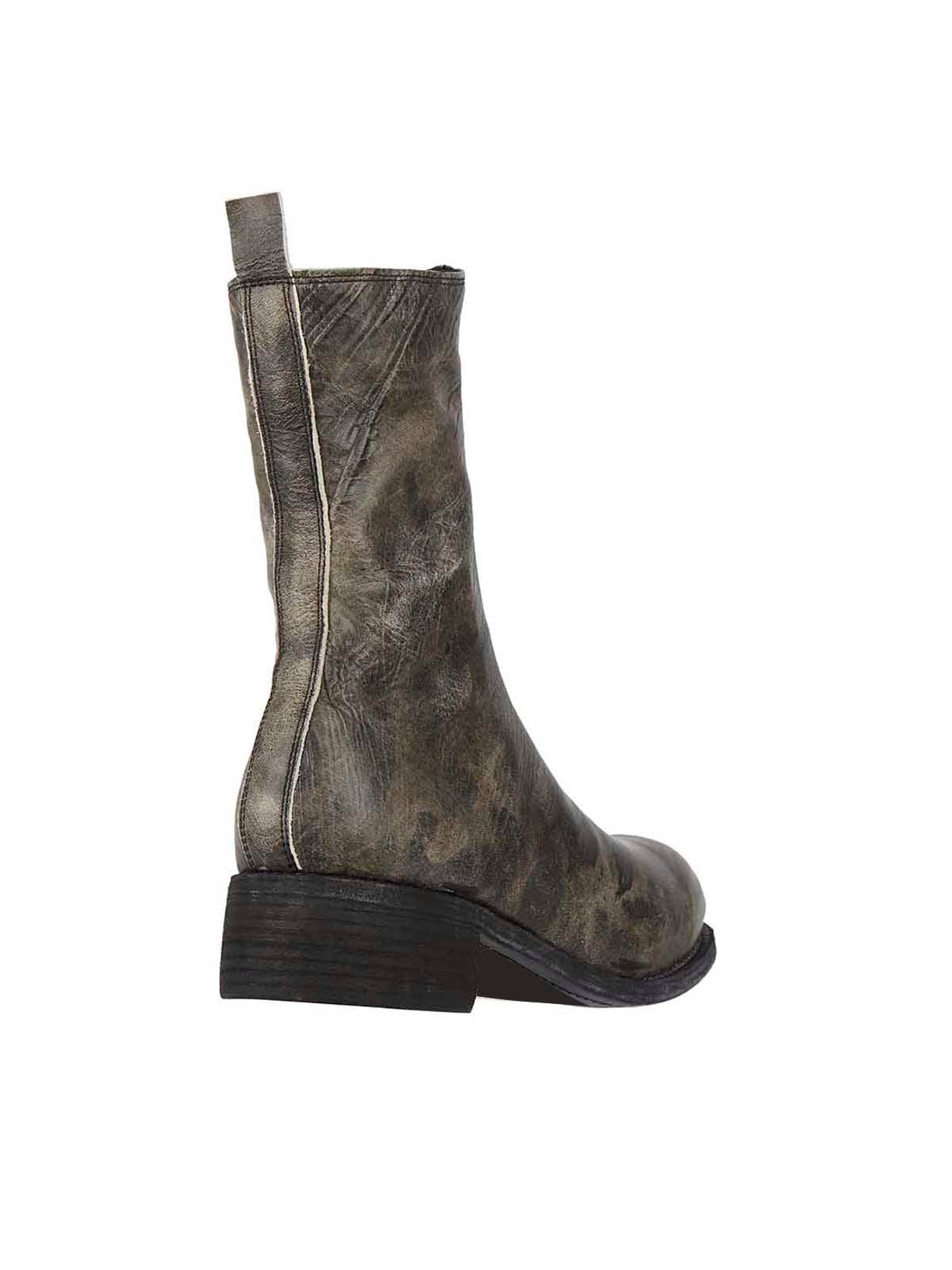 GUIDI Men's Front Zip Leather Boots