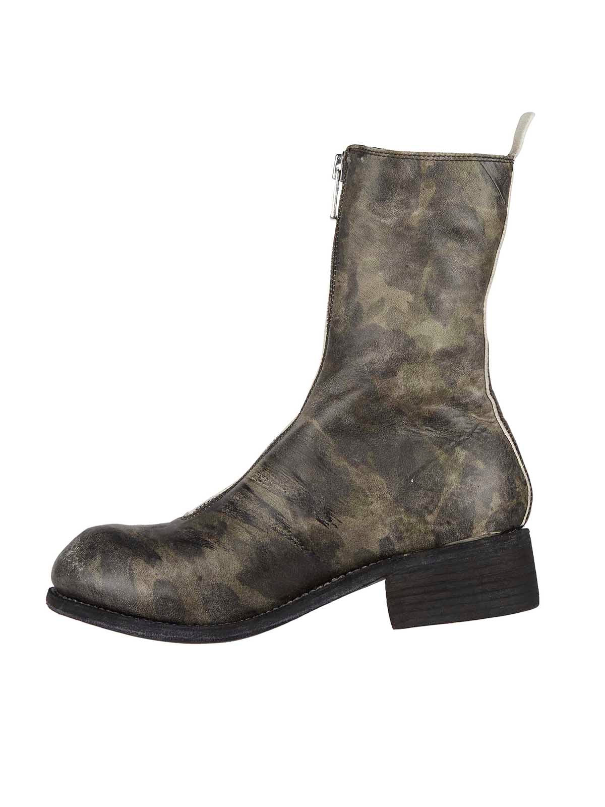 GUIDI Men's Front Zip Leather Boots