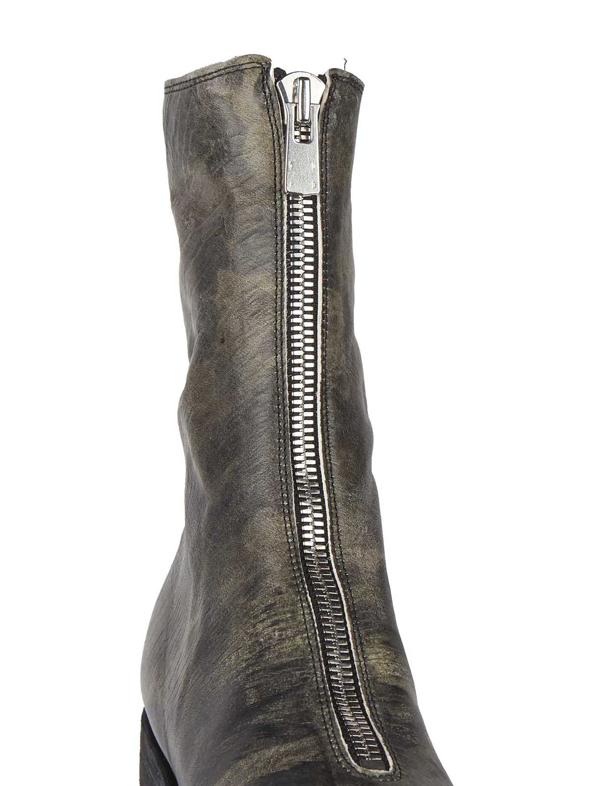 GUIDI Men's Front Zip Leather Boots